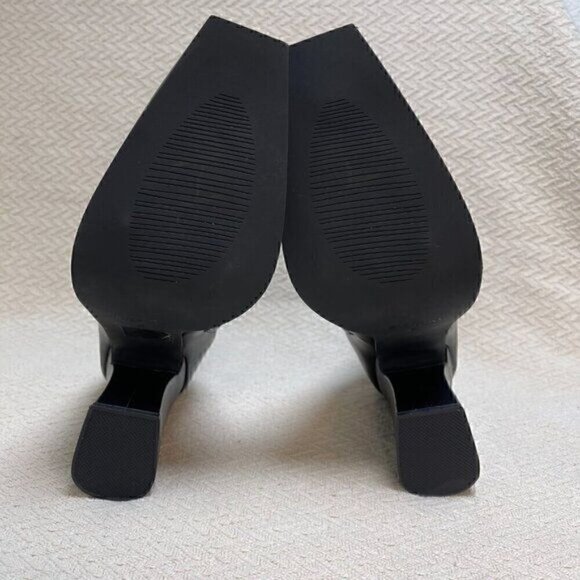 Princess Polly Mid-Calf Black Boots Women’s 6 Square Toe Block Heel Side Zipper - Picture 11 of 16